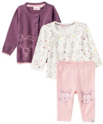 Baby-Mädchen-Set mit Hasen-Motiven, 3-teilig