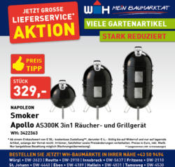 Napoleon Smoker Apollo AS300K 3in1 Raucher- und Grillgerät