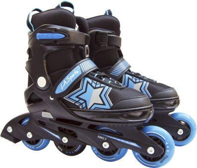 Inline Skates mit Stern in blau/schwarz - verstellbare Größe: 33-37