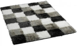 Teppich Super Soft ca. 80 x 150 cm Kästchen grau