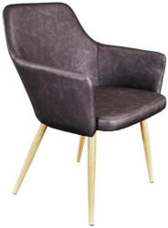 Stuhl Betty Lederlook Anthrazit