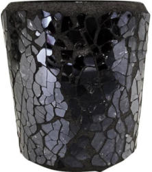 Mosaik-Teelichthalter ø ca. 6cm schwarz