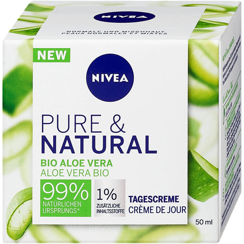 Nivea Pure & Natural Tagescreme Bio Aloe Vera