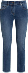 7/8 Damen Straight-Jeans mit Fransen