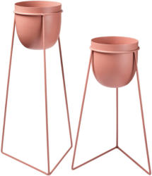 2 Pflanztöpfe mit fixiertem Metallgestell