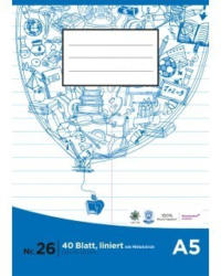 PAGRO Heft A5 40 Blatt liniert mit Mittelstrich