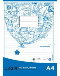 PAGRO Heft A4 40 Blatt liniert mit Rahmen