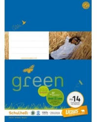 URSUS GREEN Schulheft A4 FX14 mit Rahmen 20 Blatt kariert
