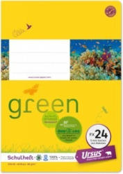 URSUS GREEN Schulheft A5 FX24 mit Rahmen 40 Blatt kariert