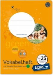 URSUS GREEN Vokabelheft A5 FX25 zwei Mittelstriche 40 Blatt liniert