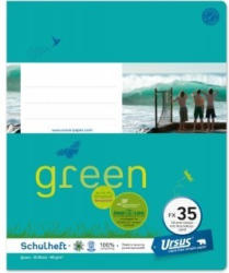 URSUS GREEN Schulheft quart FX35 mit Korrekturrand 20 Blatt liniert