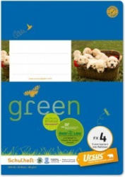 URSUS GREEN Schulheft A5 FX4 mit Rahmen 20 Blatt kariert