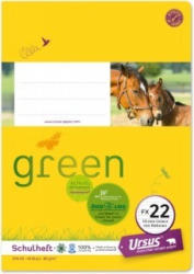 URSUS GREEN Schulheft A5 FX22 mit Rahmen 40 Blatt liniert