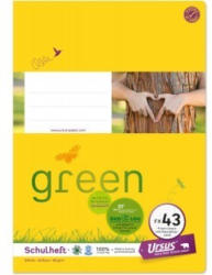 URSUS GREEN Schulheft A4 FX43 mit Korrekturrand 40 Blatt liniert