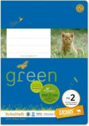 URSUS GREEN Schulheft A5 FX2 mit Rahmen 20 Blatt liniert