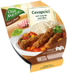 Chef Menü Cevapcici mit Letscho und Reis
