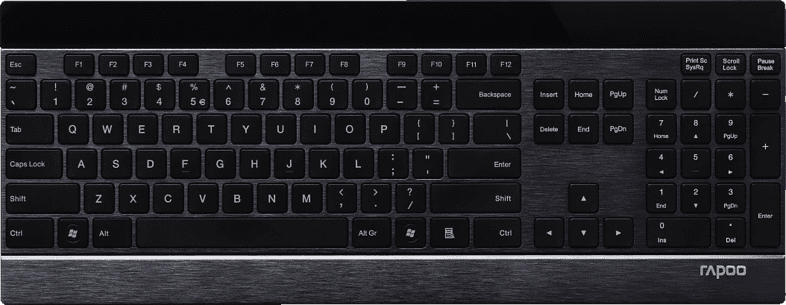 Rapoo 180218 Kabellose Metall-Tastatur "E9270", Schwarz