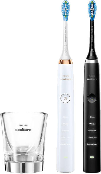 Sonicare HX9392/40 2 Handteile DiamondClean elektrische Schallzahnbürste, schwarz und weiß
