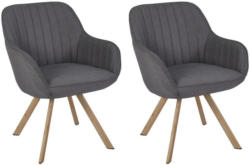 Stuhl-Set Carlo 2-er Set Grau/Eiche