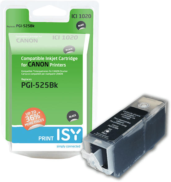 ISY Tintenpatrone ICI-1020 Canon PGI-525, schwarz