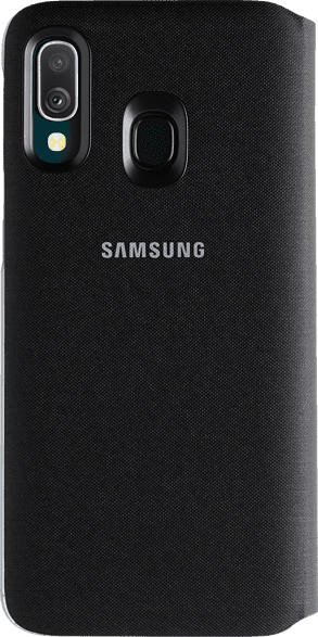 SAMSUNG Flip Cover mit Visitenkartenfach , Bookcover, Samsung, Galaxy A40, Kunststoff, Schwarz