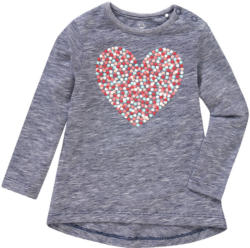 Baby Langarmshirt mit gummiertem Herz-Print