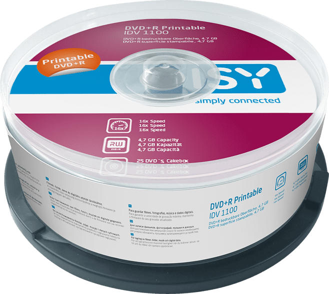 ISY IDV-1100 DVD+R 25er Spindel Printable DVD+R
