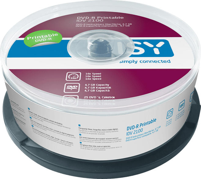 ISY IDV-2100 DVD-R 25er Spindel Printable DVD-R