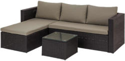 Loungegarnitur mit Sitzkissen 3-Teilig Sky, Schwarz/ Creme