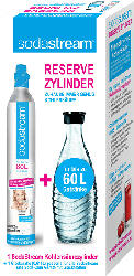 SODASTREAM 2200065490 Reservepack (Kohlensäure-Zylinder 60L + Glaskaraffe)