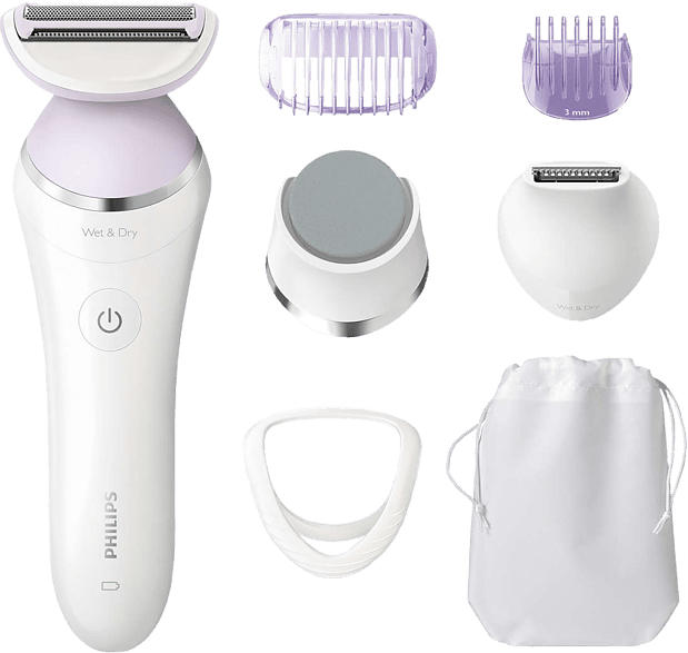 Philips SatinShave Prestige Kabelloser Nass- und Trockenrasierer BRL175/00 Damenrasierer, weiß/lila
