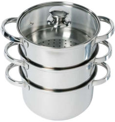 Dampfgarer-Set aus Edelstahl, 4-teilig