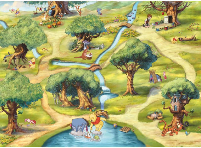 Fototapete Winnie Pooh´s Hundertmorgenwald ca. 254 x 184 cm