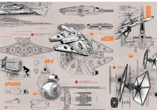 Fototapete Star Wars Blueprints ca. 368 x 254 cm