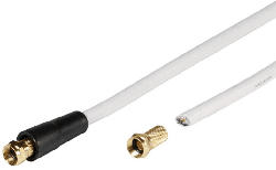 SAT-Anschlusskabel-Set 10m, 110 dB, weiß