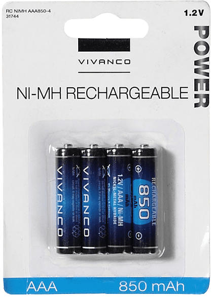 Akku-Set AAA 4Stk. wiederaufladbare Batterien, 850mAh