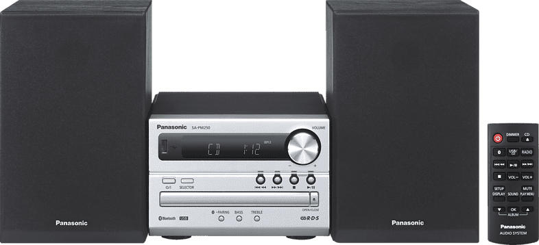 Panasonic Micro HiFi System SC-PM250, silber; Kompakt Anlage
