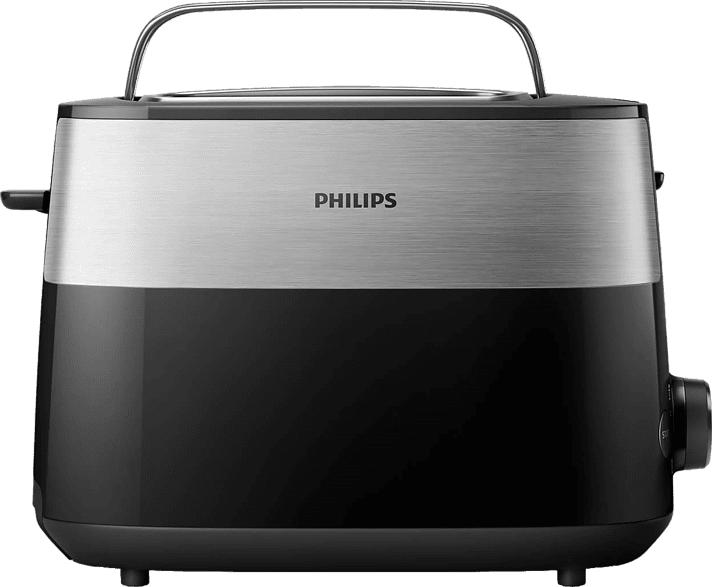 Philips HD2516/90 Toaster (Schwarz, Edelstahl, 830 Watt, Schlitze: 2)