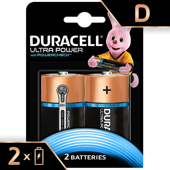 Ultra Power Alkaline D Batterien, 2er Pack (LR20/MX1300)