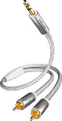 Premium II MP3 Audiokabel 3.5 mm Klinke - 2 RCA 3 m, weiß/silber