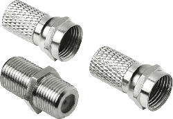 SAT-Adapter-Set, 2 x F-Stecker und Adapter F-Kupplung - F-Kupplung (123385)