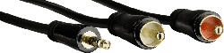 Audio-Kabel, 3,5-mm-Klinken-St. - 2 Cinch-St., Stereo, vergoldet, 5 m
