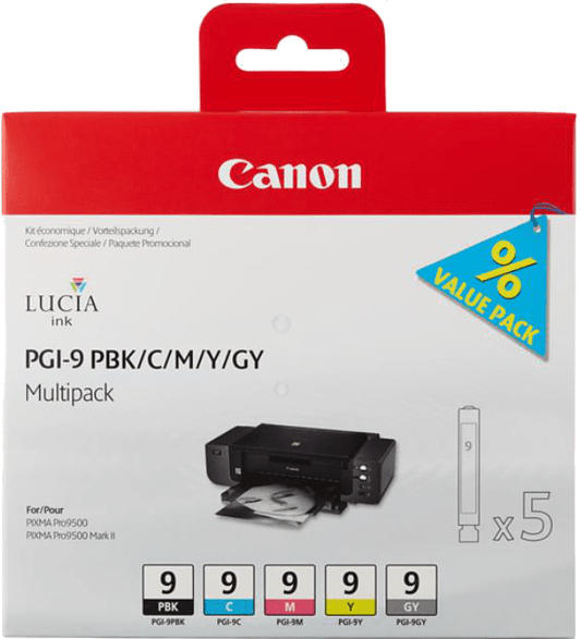 PGI-9PBK/C/M/Y/GY Druckerpatronen Multipack (1034B013)