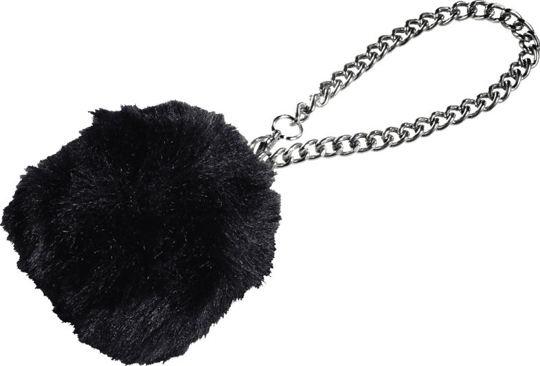 Mobile Alarmsirene Plushy mit Kette und Mini-Karabinerhaken, schwarz
