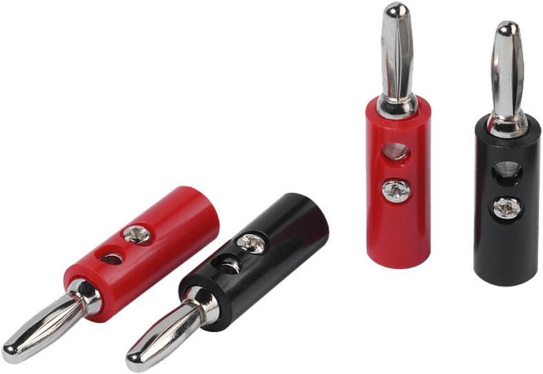 Bananenstecker (schraubbar) für Lautsprecherkabel max. 2 mm² (4Stück)