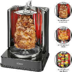 Vertikal Döner Kebab Multigrill zum fettfreien Grillen DVG 3006 CB schwarz