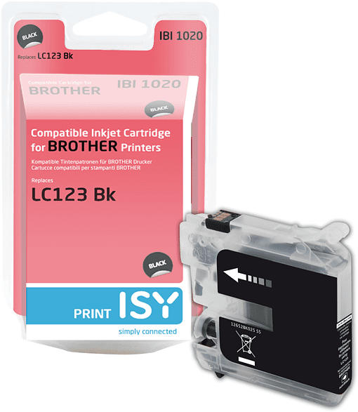 ISY Tintenpatrone IBI-1020 Brother LC-123, schwarz