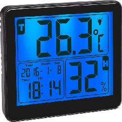 Digitales Thermo-Hygrometer, schwarz
