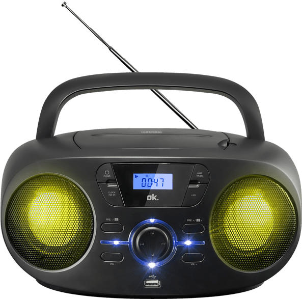 OK. ORC 333-B Tragbarer Stereo CD/MP3/USB Radiorecorder (Schwarz)