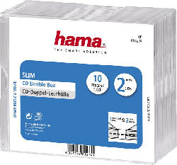 CD-Leerhülle Slim Double, 10er-Pack, Transparent